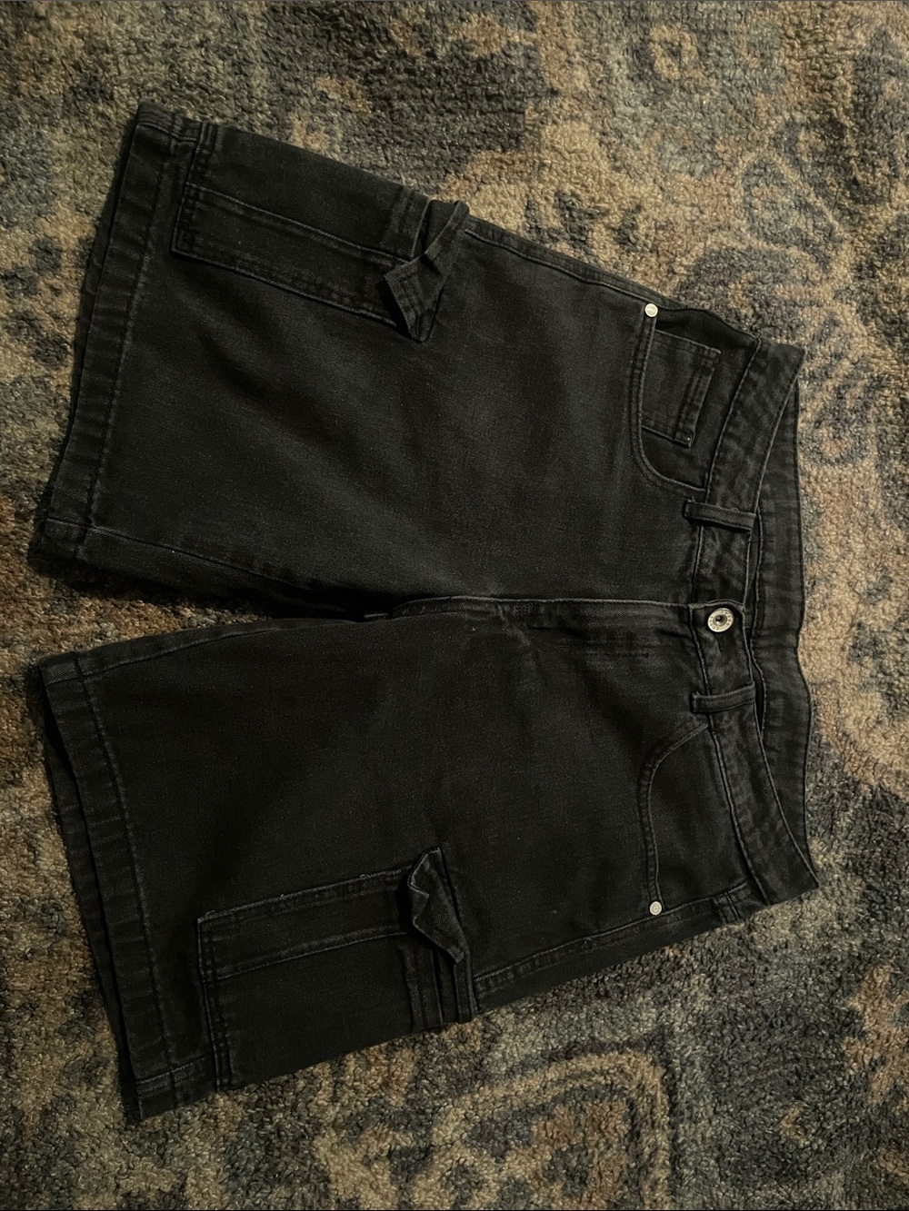 Men's Black Cargo Shorts with Utility Pockets